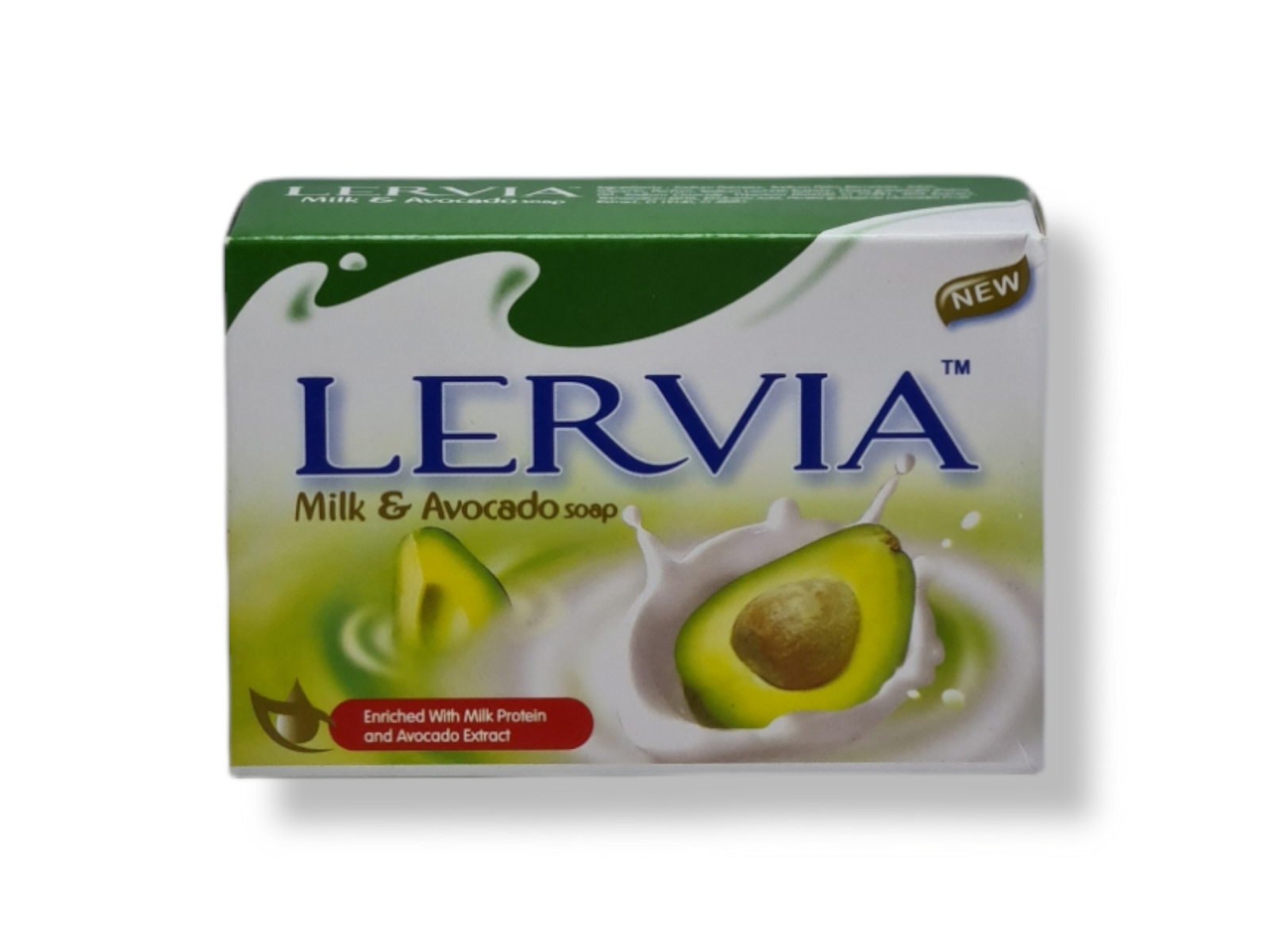 Lervia-Milk-And-Avocado-Soap-90g-1.png Lervia Soap Enriched with Milk Protein and Avocado Extract 90g - Image 1