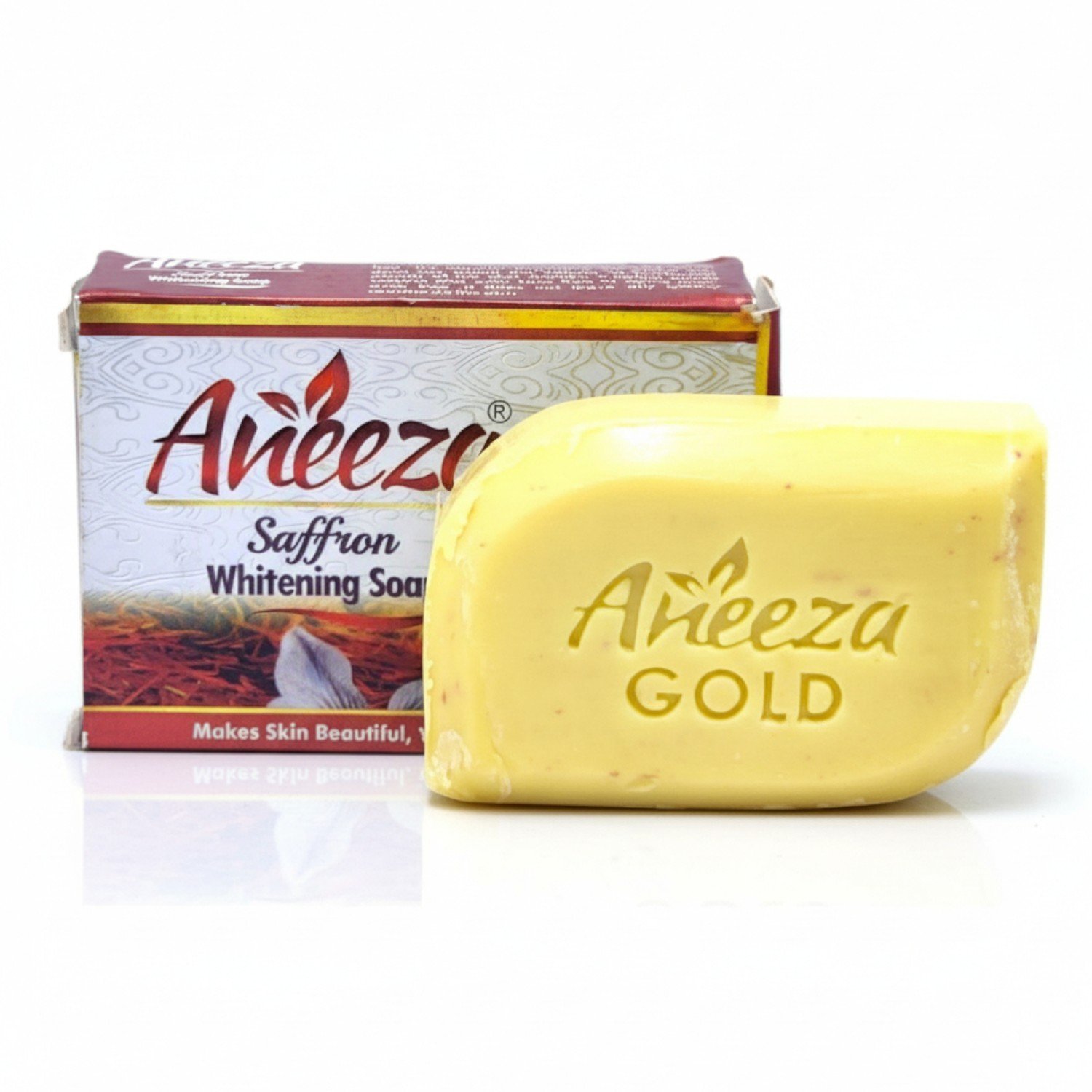 Aneeza-Saffron-Whitening-Soap-100g.jpg Aneeza Saffron Whitening Soap 100g - Image 1
