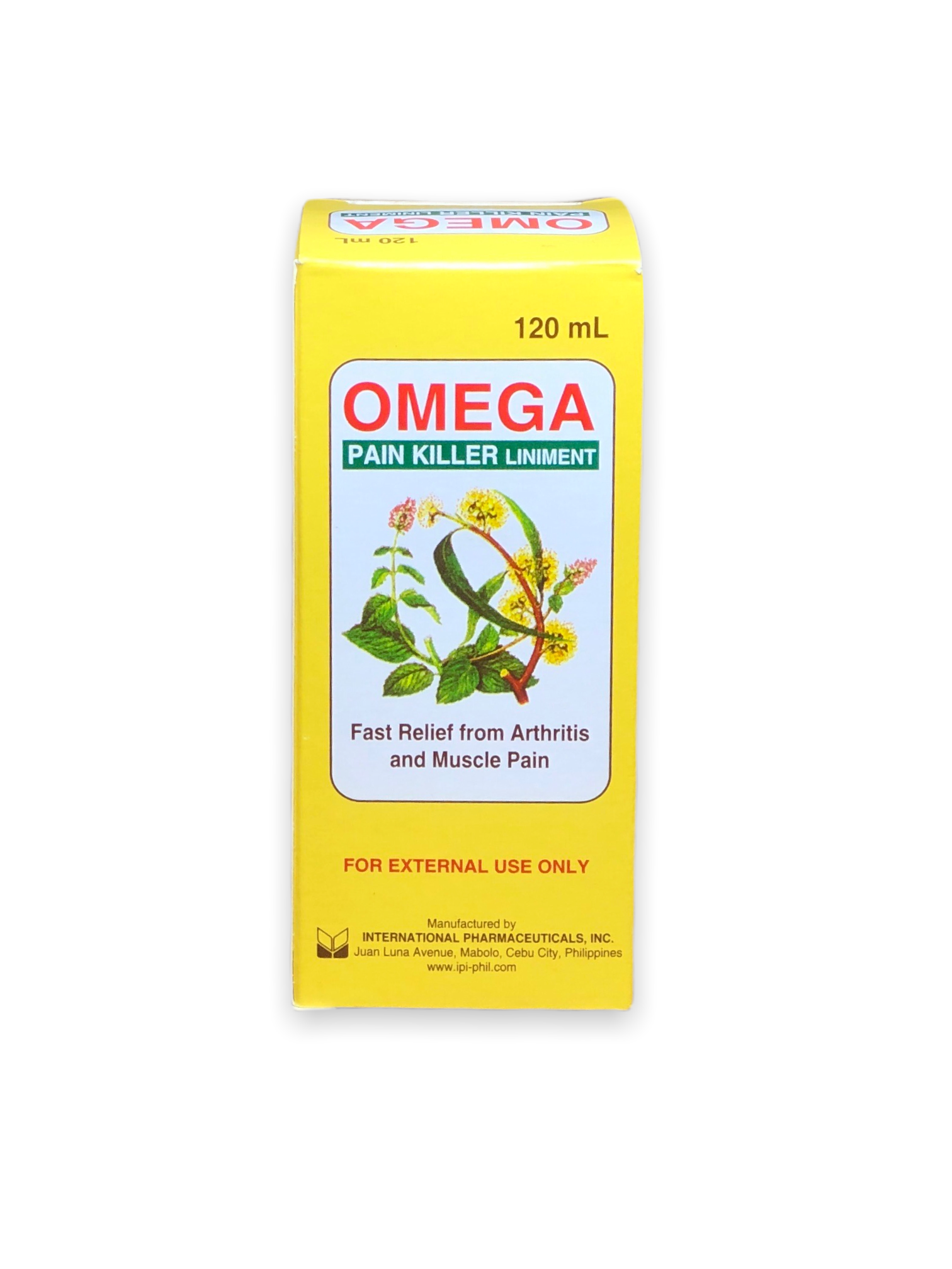 Omega-120ml-1.png Omega Pain Killer Liniment For relief from arthritis and muscle pain 120ml - Image 1
