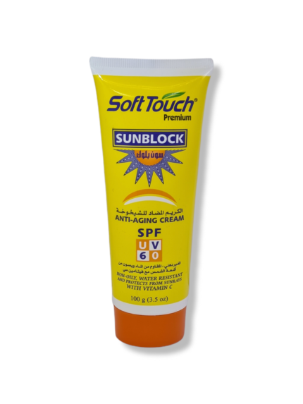 Soft touch Sunblock Yellow Anti Ageing Cream SPF60 100g