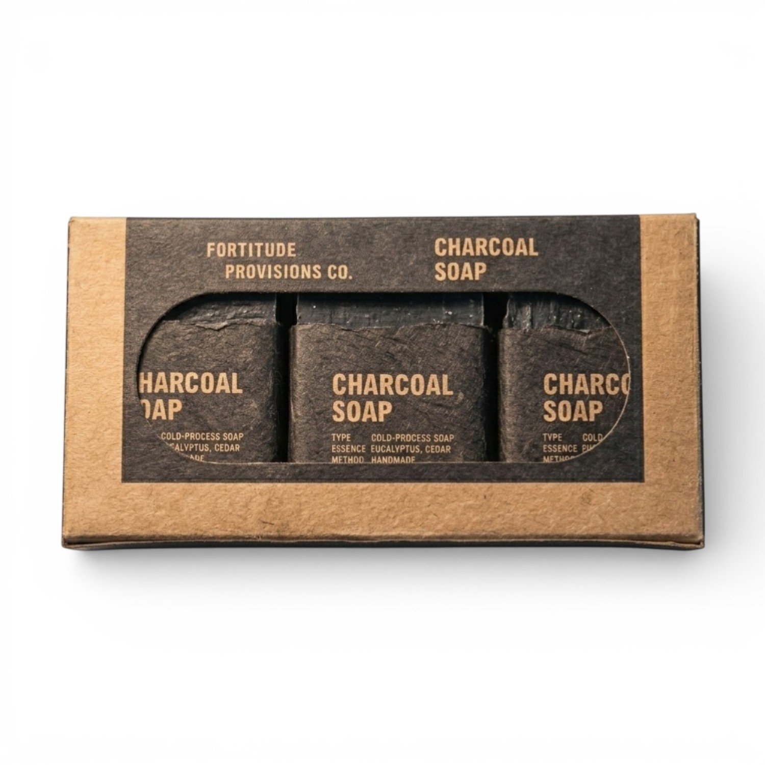 transparent-Photoroom-1-4.jpg Fortitude Provisions Co. Charcoal Soap (3x113Gm) - Image 1